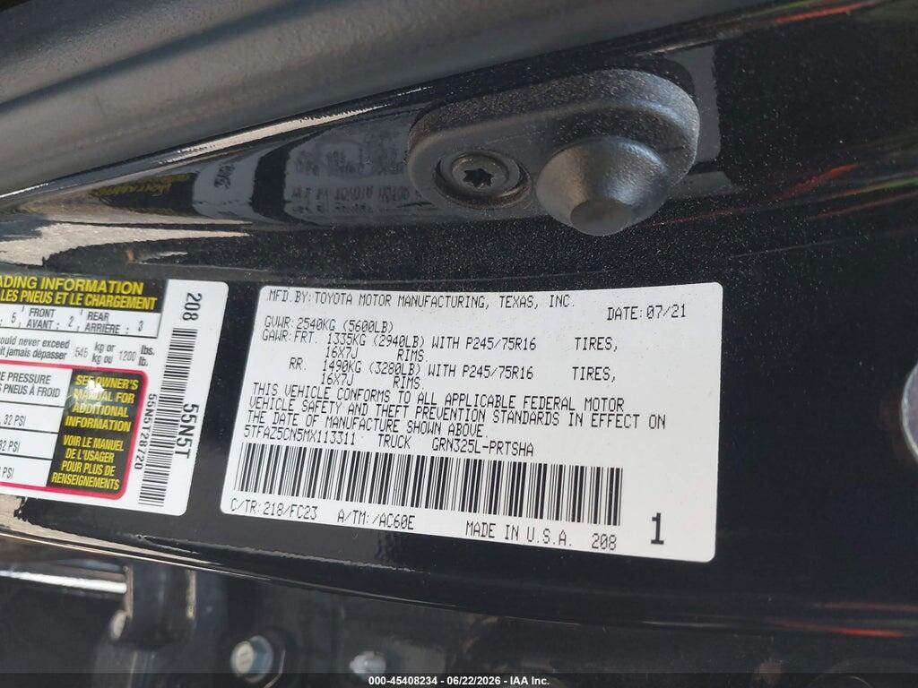 5TFAZ5CN5MX113311 2021 TOYOTA TACOMA photo no. 9