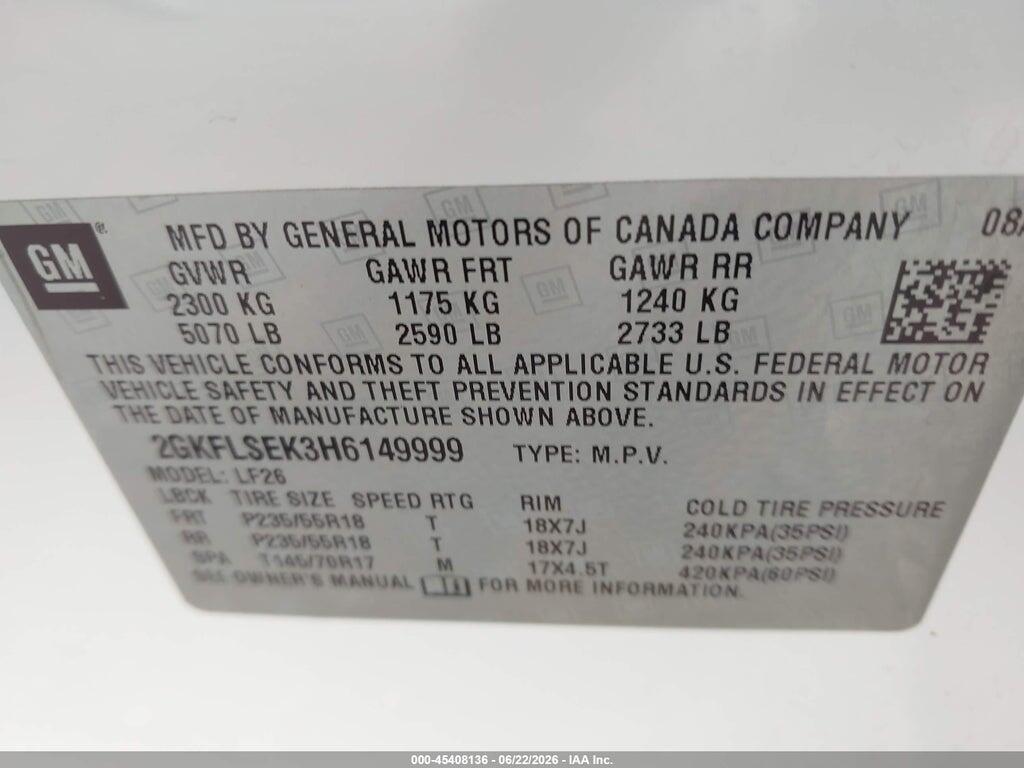 2GKFLSEK3H6149999 2017 GMC TERRAIN photo no. 9