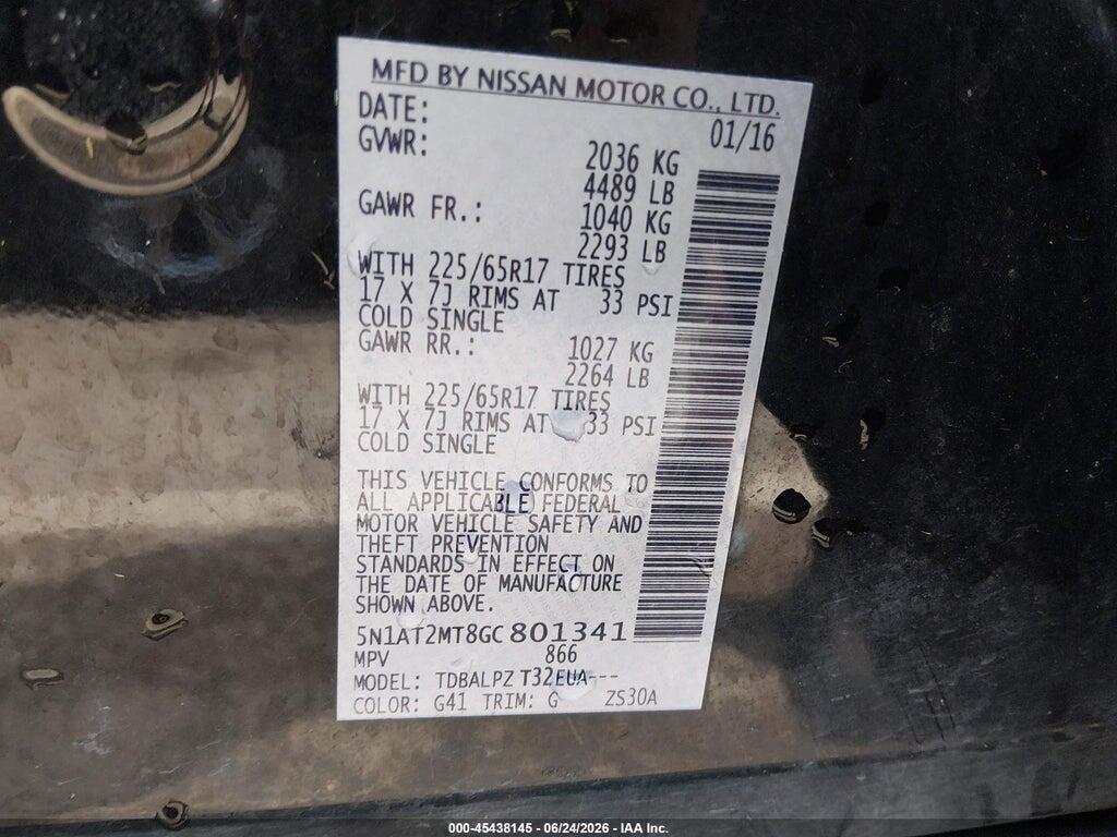 5N1AT2MT8GC801341 2016 NISSAN ROGUE photo no. 9