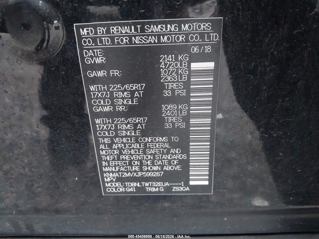KNMAT2MVXJP599267 2018 NISSAN ROGUE photo no. 9