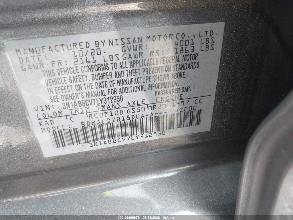 3N1AB8CV7LY312950 2020 NISSAN SENTRA photo no. 9