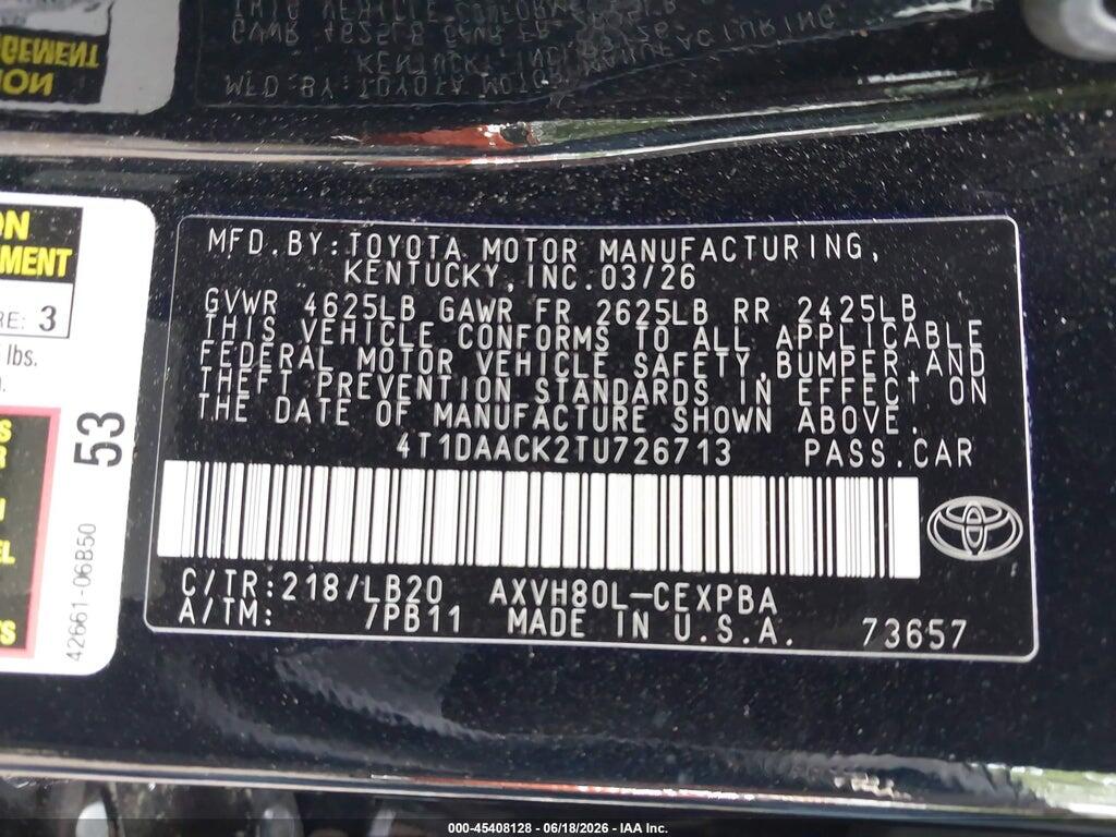 4T1DAACK2TU726713 2026 TOYOTA CAMRY photo no. 9