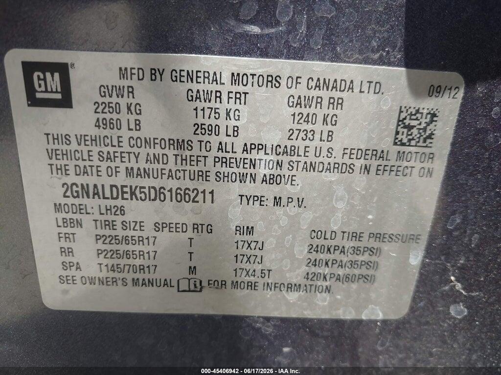 2GNALDEK5D6166211 2013 CHEVROLET EQUINOX photo no. 9