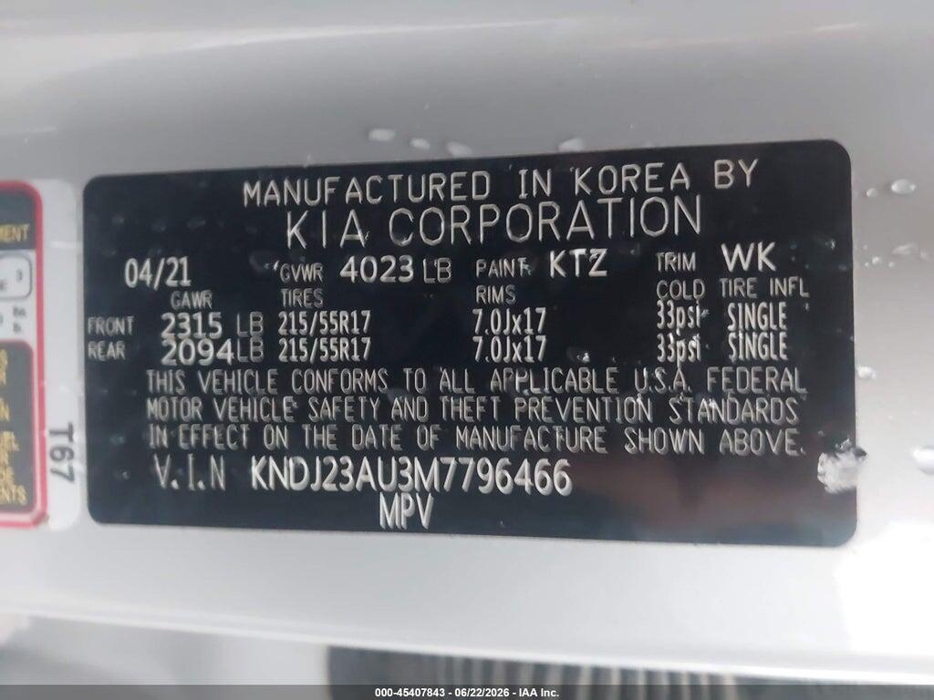 KNDJ23AU3M7796466 2021 KIA SOUL photo no. 9
