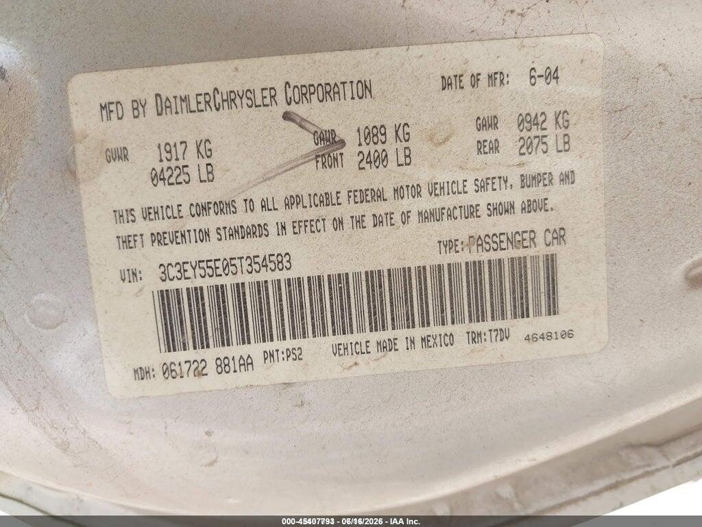 3C3EY55E05T354583 2005 CHRYSLER PT CRUISER photo no. 9