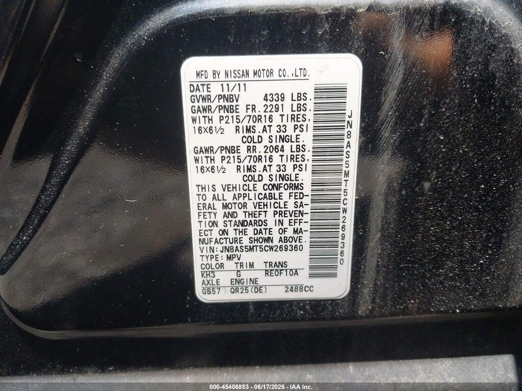 JN8AS5MT5CW269360 2012 NISSAN ROGUE photo no. 9