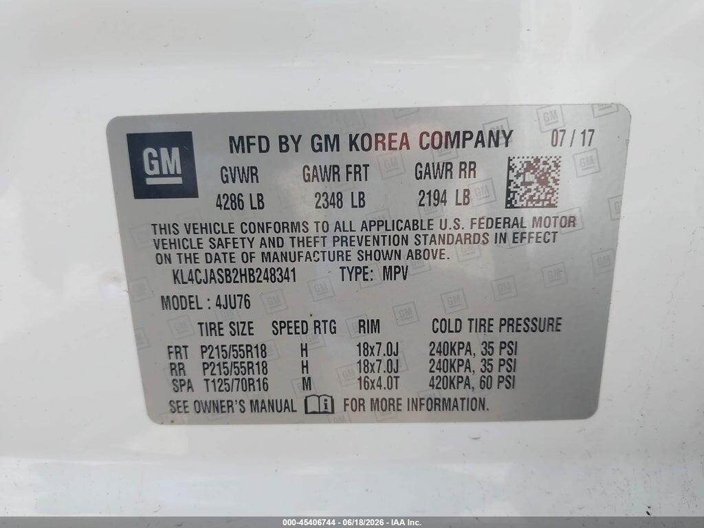 KL4CJASB2HB248341 2017 BUICK ENCORE photo no. 9