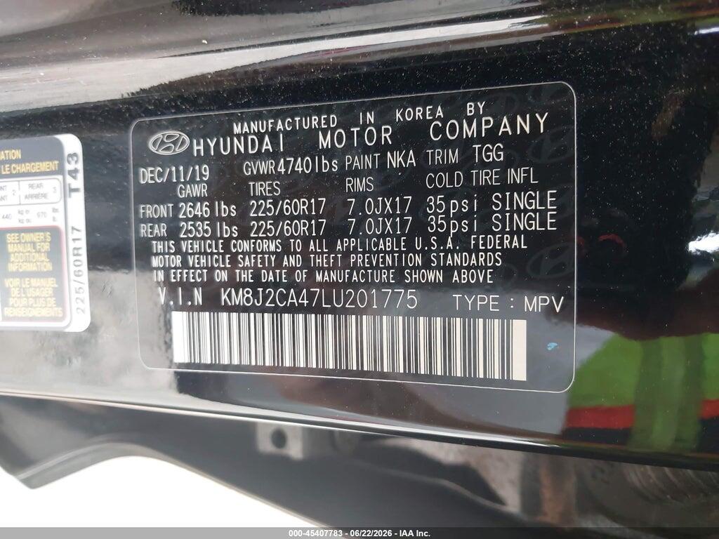 KM8J2CA47LU201775 2020 HYUNDAI TUCSON photo no. 9