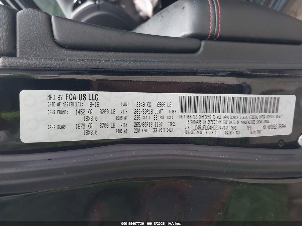 1C4RJFLG4HC624717 2017 JEEP GRAND CHEROKEE photo no. 9