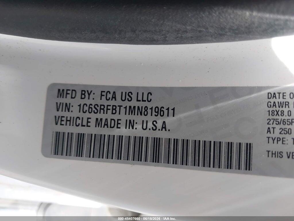 1C6SRFBT1MN819611 2021 RAM 1500 photo no. 9