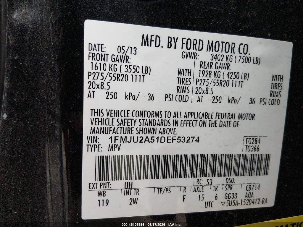 1FMJU2A51DEF53274 2013 FORD EXPEDITION photo no. 9