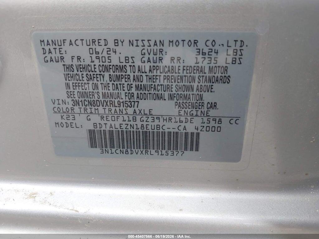 3N1CN8DVXRL915377 2024 NISSAN VERSA photo no. 9