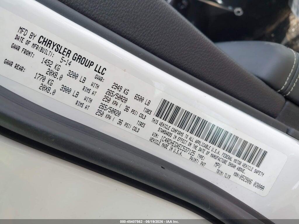 1C4RDHEGXEC537125 2014 DODGE DURANGO photo no. 9