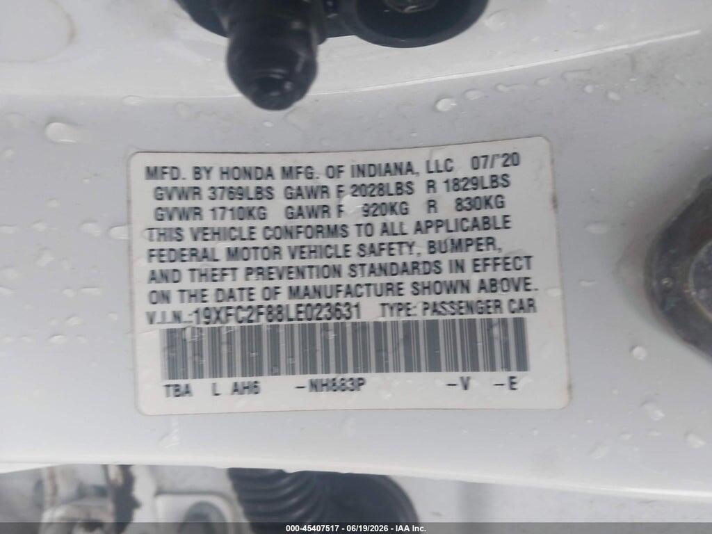 19XFC2F88LE023631 2020 HONDA CIVIC photo no. 9
