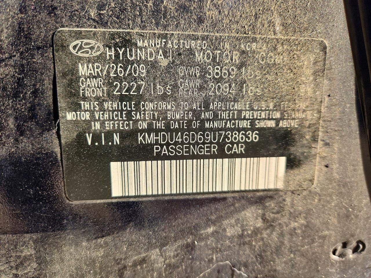 2009 HYUNDAI ELANTRA GLS — Фото 12 из 12