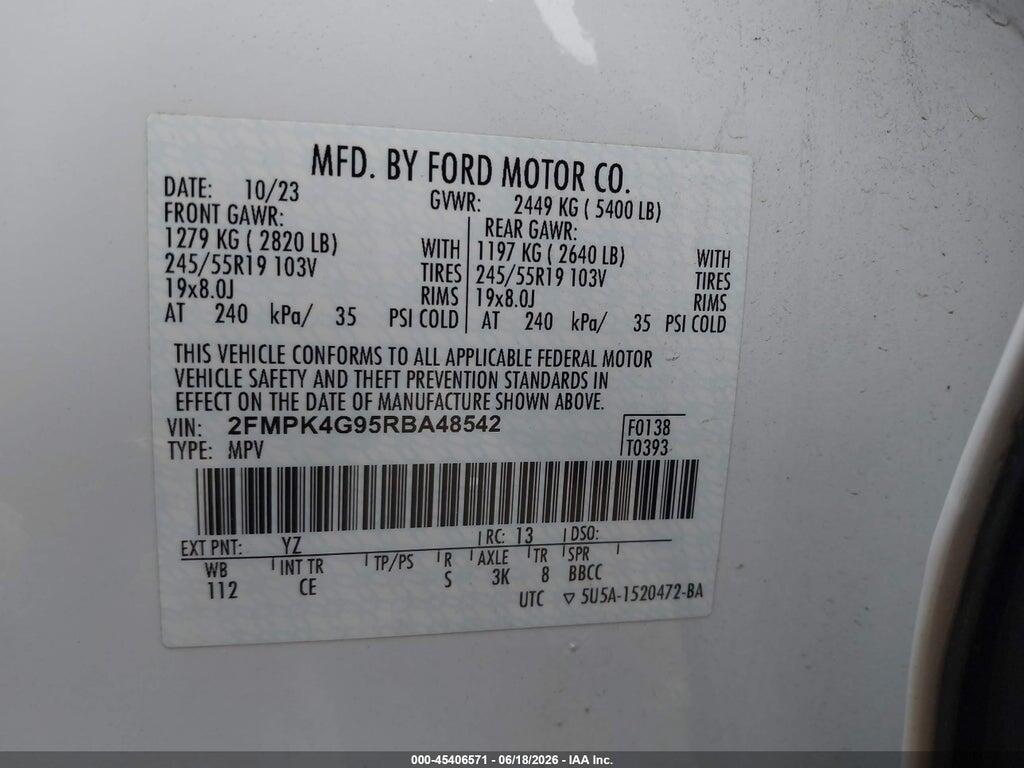 2FMPK4G95RBA48542 2024 FORD EDGE photo no. 9