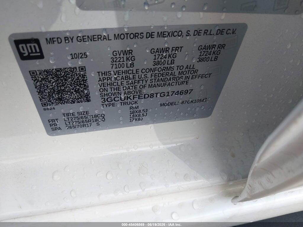 3GCUKFED8TG174697 2026 CHEVROLET SILVERADO 1500 photo no. 9