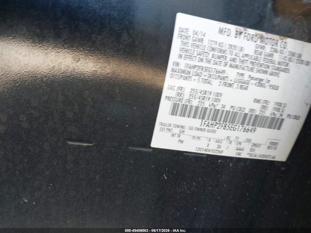 1FAHP2F85EG176649 2014 FORD TAURUS photo no. 9