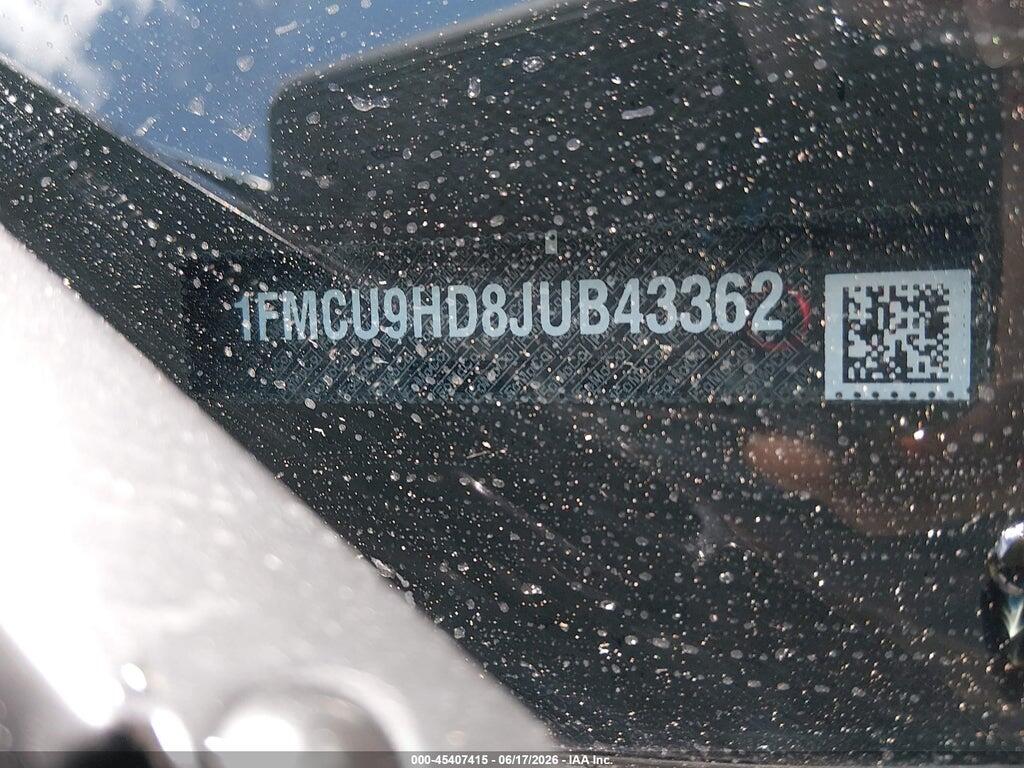 1FMCU9HD8JUB43362 2018 FORD ESCAPE photo no. 9