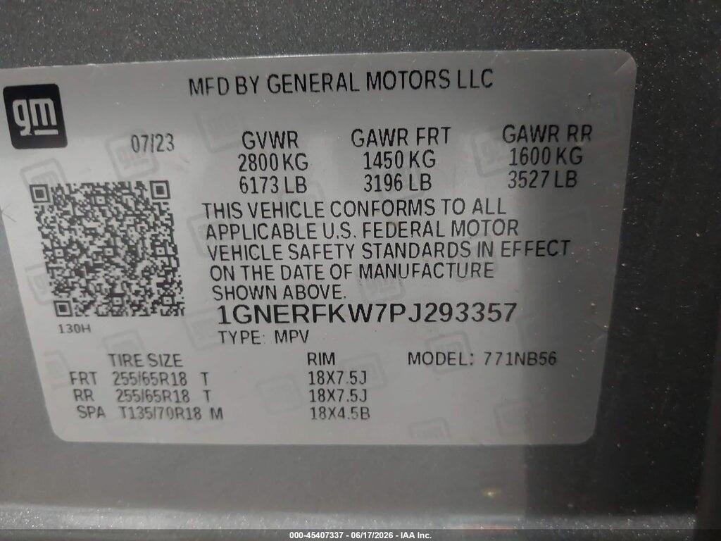 1GNERFKW7PJ293357 2023 CHEVROLET TRAVERSE photo no. 9