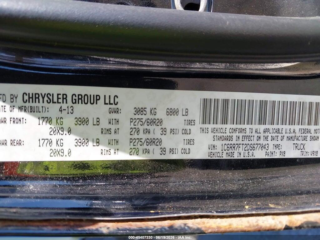 1C6RR7FT2DS677043 2013 RAM 1500 photo no. 9