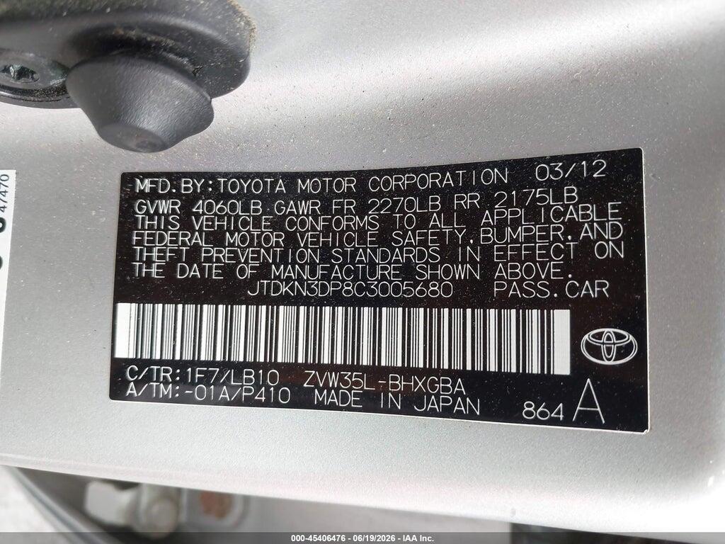 JTDKN3DP8C3005680 2012 TOYOTA PRIUS PLUG-IN photo no. 9
