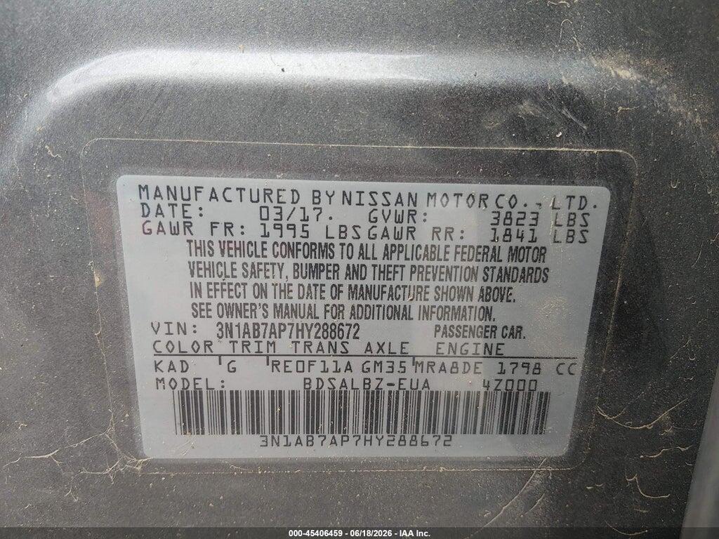 3N1AB7AP7HY288672 2017 NISSAN SENTRA photo no. 9