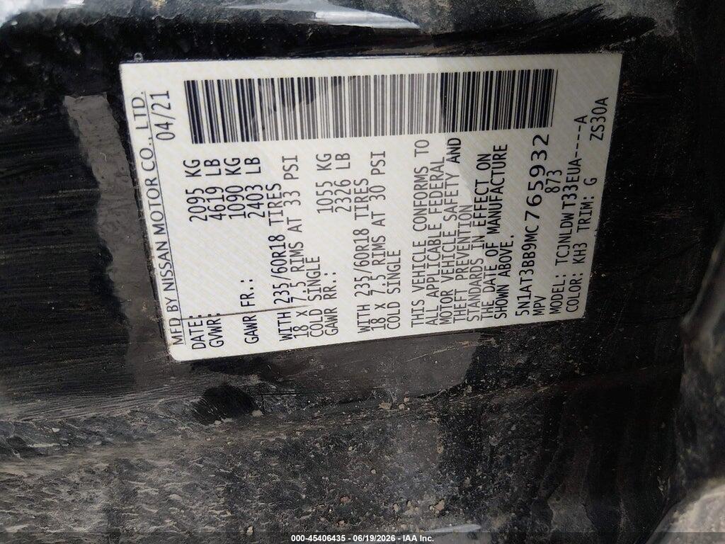 5N1AT3BB9MC765932 2021 NISSAN ROGUE photo no. 9
