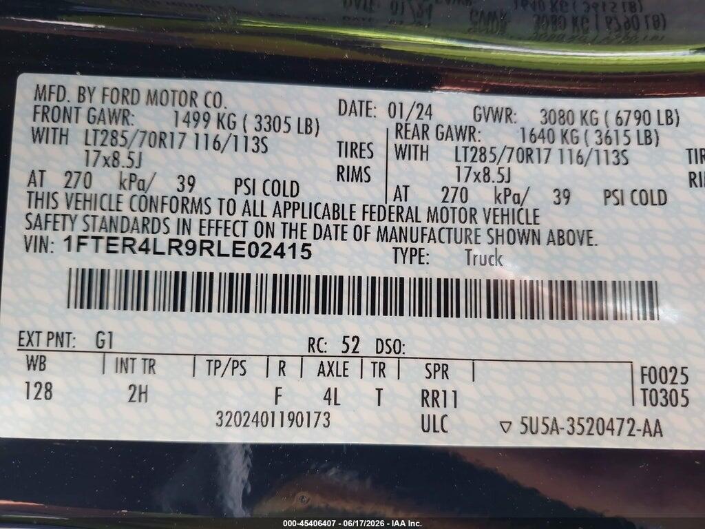 1FTER4LR9RLE02415 2024 FORD RANGER photo no. 9