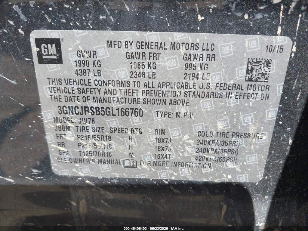 3GNCJRSB5GL166760 2016 CHEVROLET TRAX photo no. 9