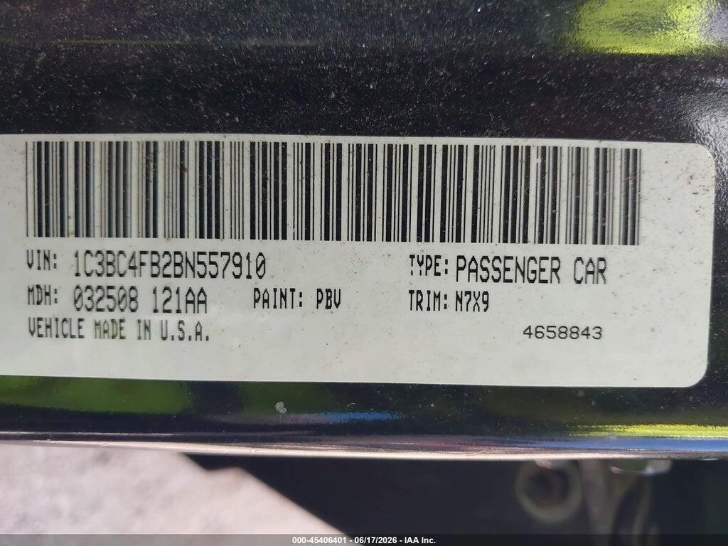 1C3BC4FB2BN557910 2011 CHRYSLER 200 photo no. 9