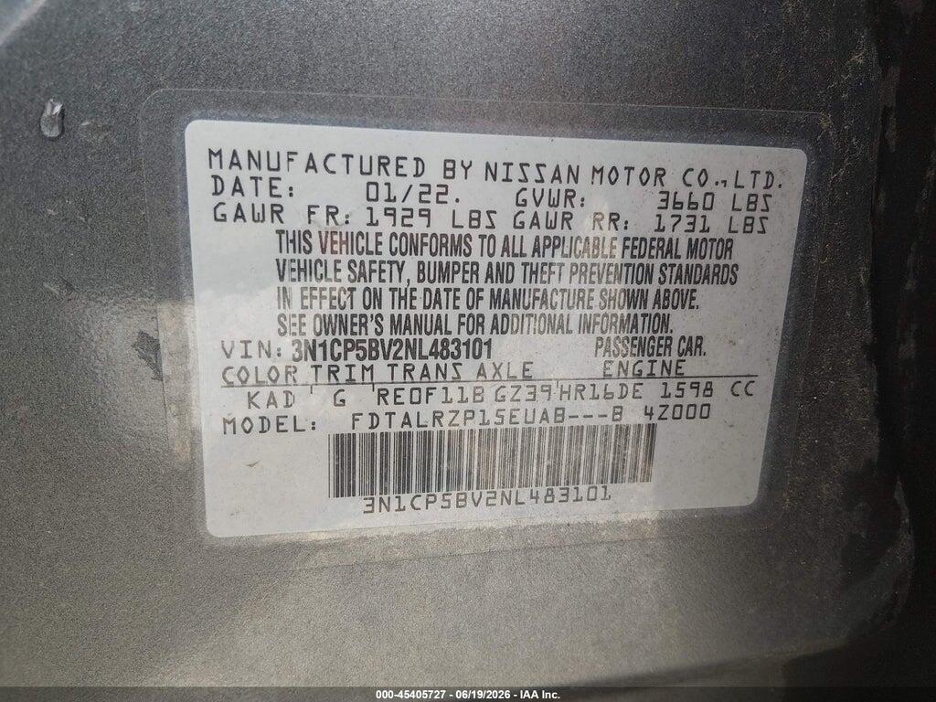3N1CP5BV2NL483101 2022 NISSAN KICKS photo no. 9