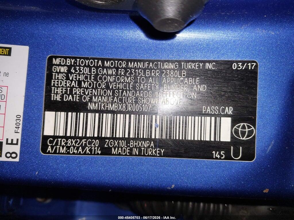 NMTKHMBX8JR005107 2018 TOYOTA C-HR photo no. 9