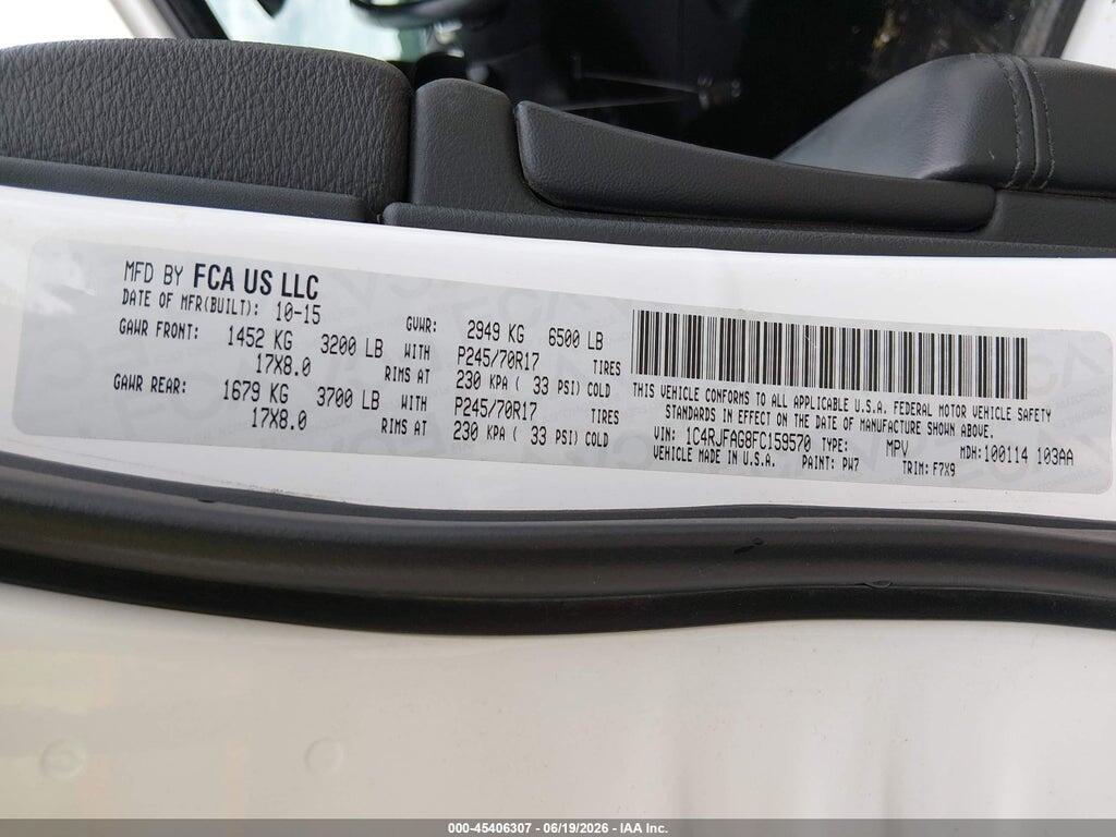 1C4RJFAG8FC159570 2015 JEEP GRAND CHEROKEE photo no. 9