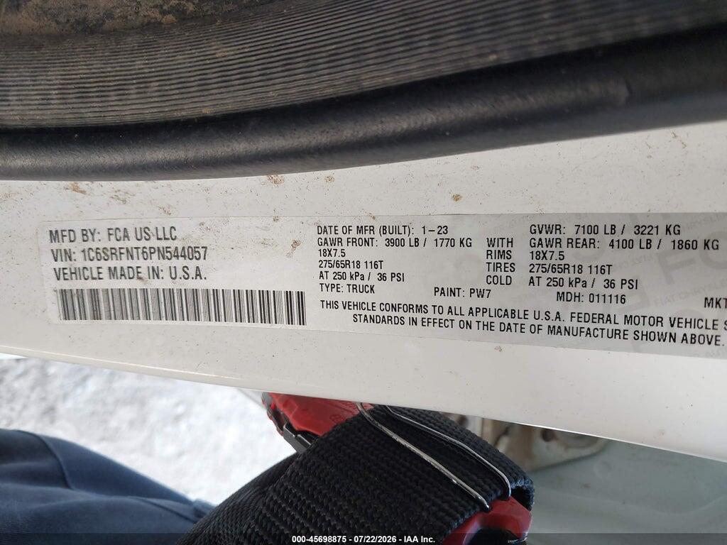 1C6SRFNT6PN544057 2023 RAM 1500 photo no. 9