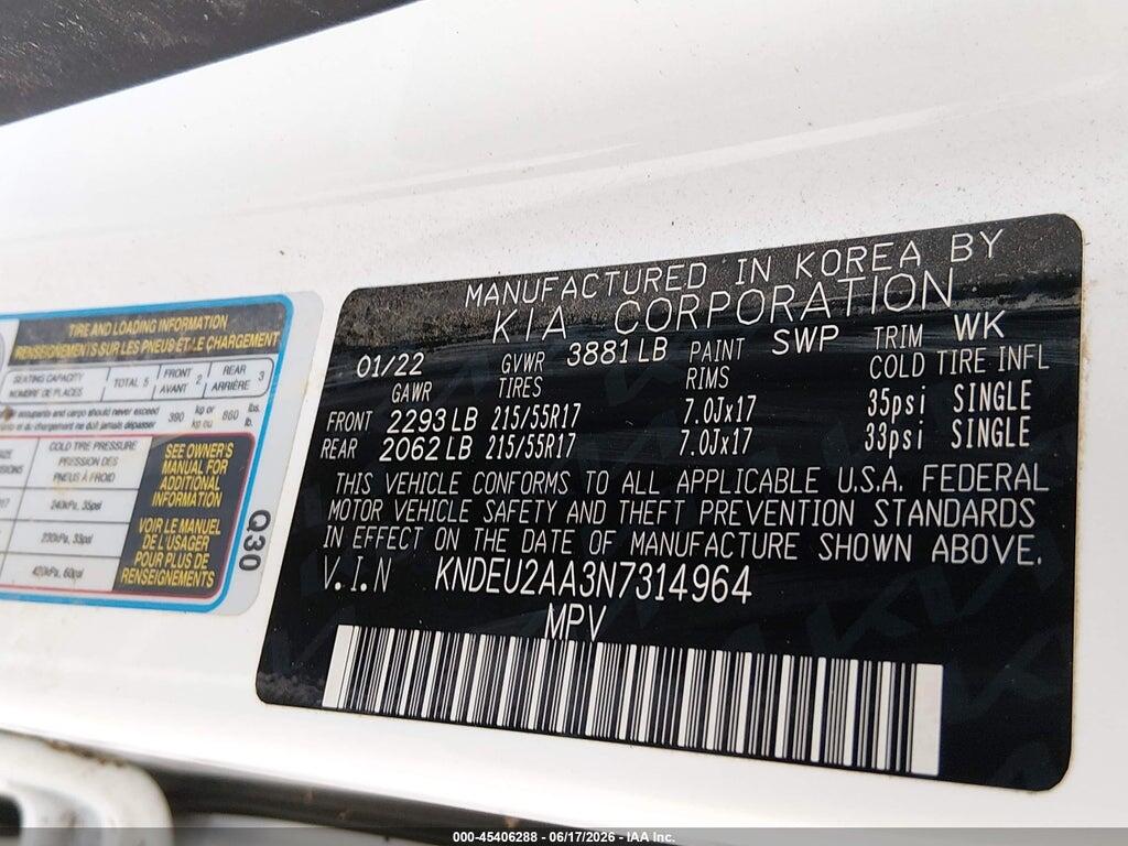KNDEU2AA3N7314964 2022 KIA SELTOS photo no. 9
