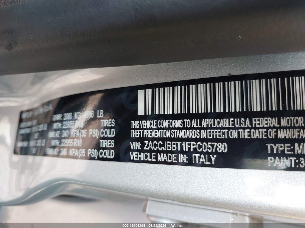 ZACCJBBT1FPC05780 2015 JEEP RENEGADE photo no. 9