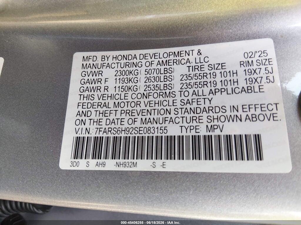 7FARS6H92SE083155 2025 HONDA CR-V HYBRID photo no. 9