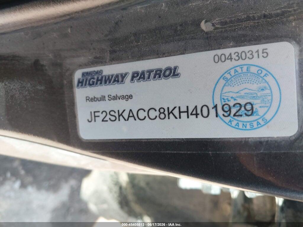 JF2SKACC8KH401929 2019 SUBARU FORESTER photo no. 9