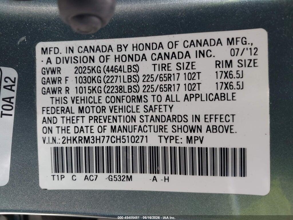 2HKRM3H77CH510271 2012 HONDA CR-V photo no. 9