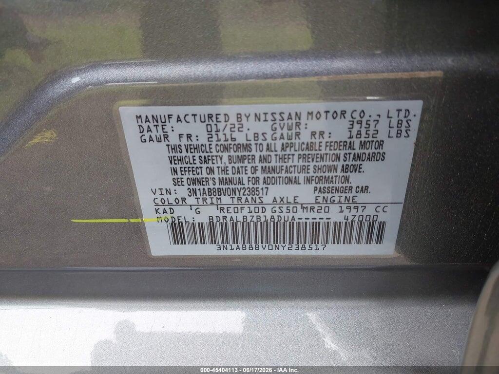 3N1AB8BV0NY238517 2022 NISSAN SENTRA photo no. 9