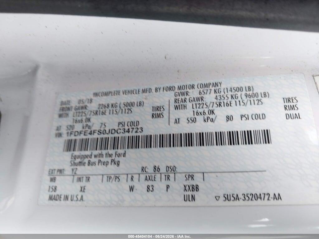 1FDFE4FS0JDC34723 2018 FORD E-450 CUTAWAY photo no. 9