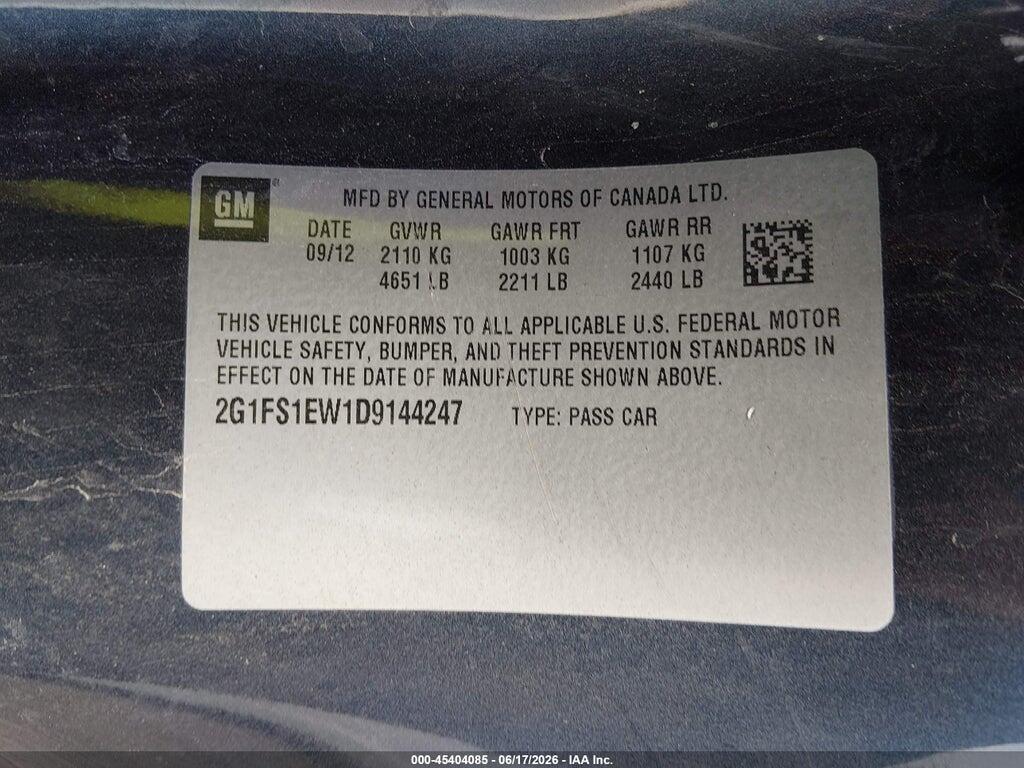 2G1FS1EW1D9144247 2013 CHEVROLET CAMARO photo no. 9