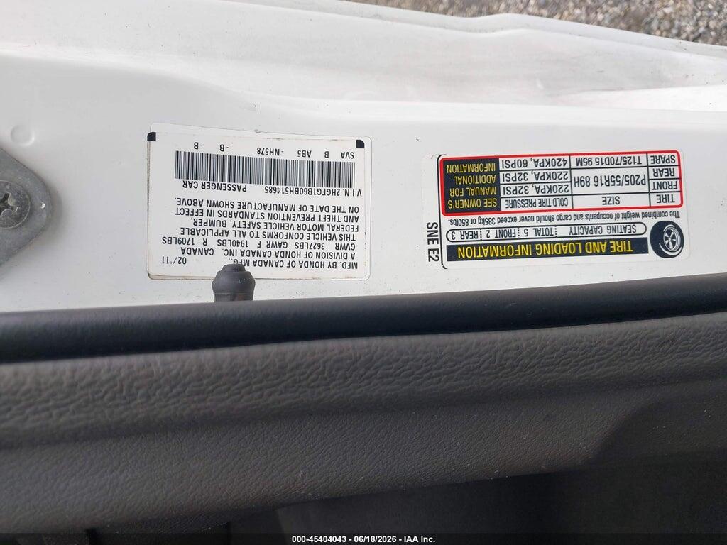 2HGFG1B60BH514685 2011 HONDA CIVIC photo no. 9