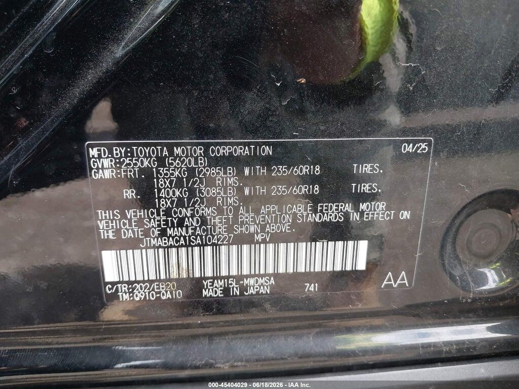 JTMABACA1SA104227 2025 TOYOTA BZ4X photo no. 9