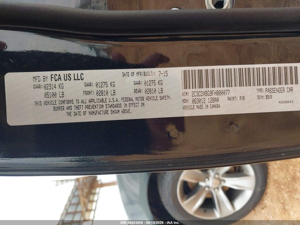 2C3CDXBG9FH880077 2015 DODGE CHARGER photo no. 9