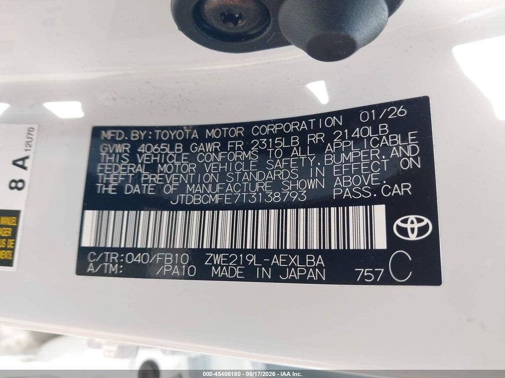 JTDBCMFE7T3138793 2026 TOYOTA COROLLA HYBRID photo no. 9