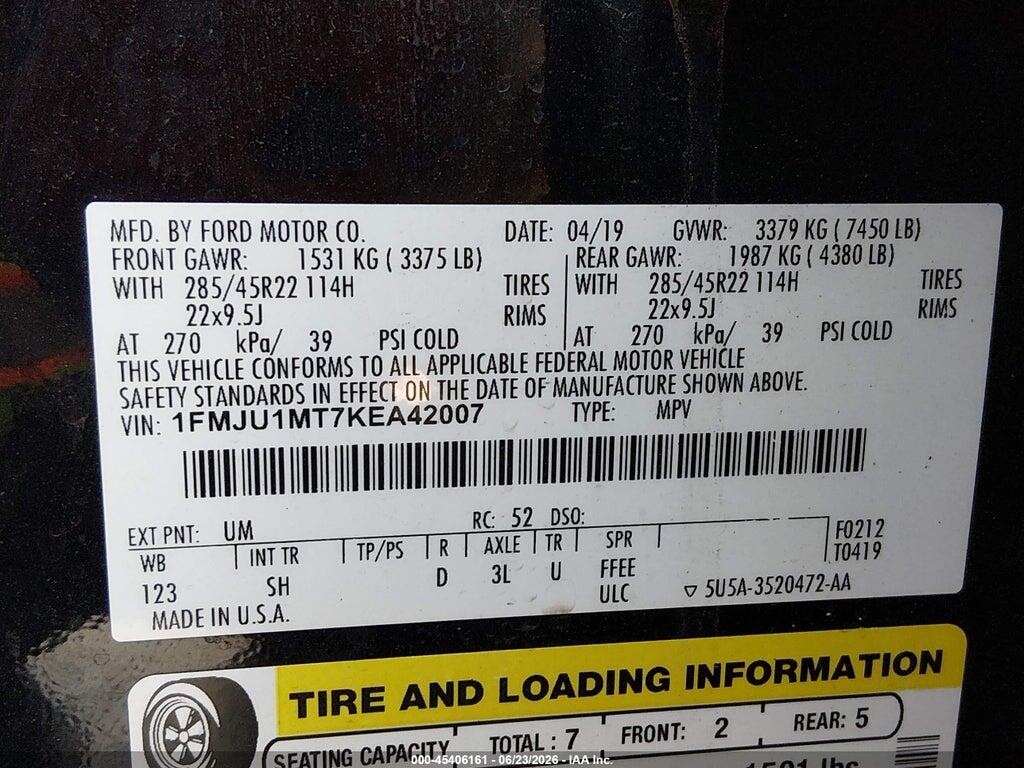 1FMJU1MT7KEA42007 2019 FORD EXPEDITION photo no. 9