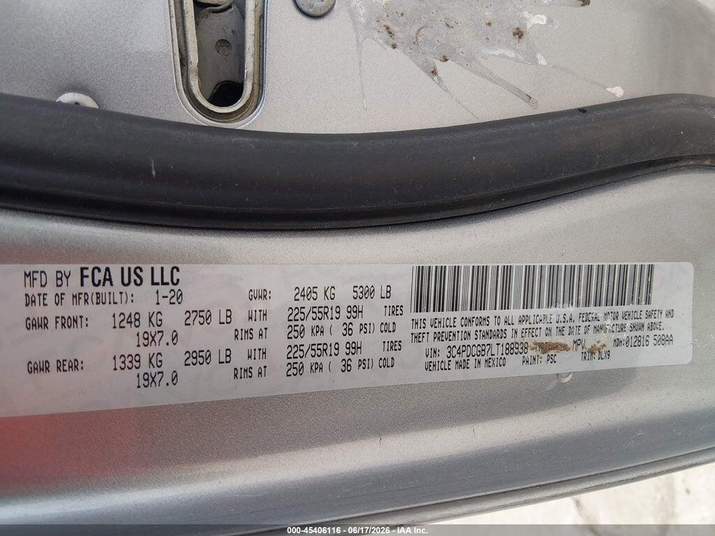 3C4PDCGB7LT188938 2020 DODGE JOURNEY photo no. 9
