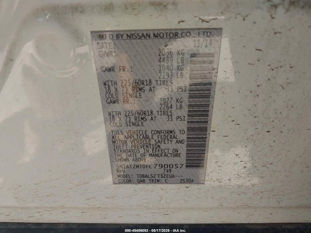 5N1AT2MT0FC790057 2015 NISSAN ROGUE photo no. 9